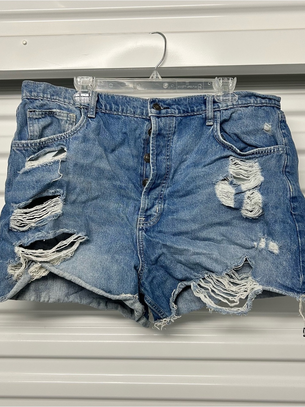 Arizona Jean Company Distressed Light Blue Denim Shorts